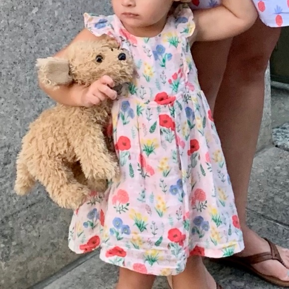 Angel Dear Other - Angel Dear 18-24m Girl’s Pink Poppy Floral Muslin Dress with diaper cover.